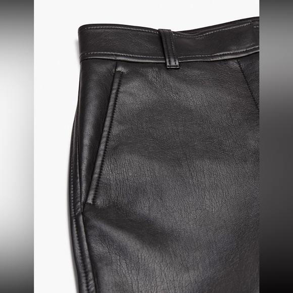 Aritzia Babaton Black Command Pant Vegan Leather Full Length - Picture 13 of 16